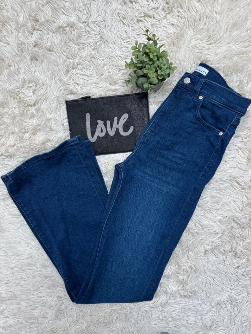 Loft Slim Flare High-Rise Jeans 💗 Indigo Blue